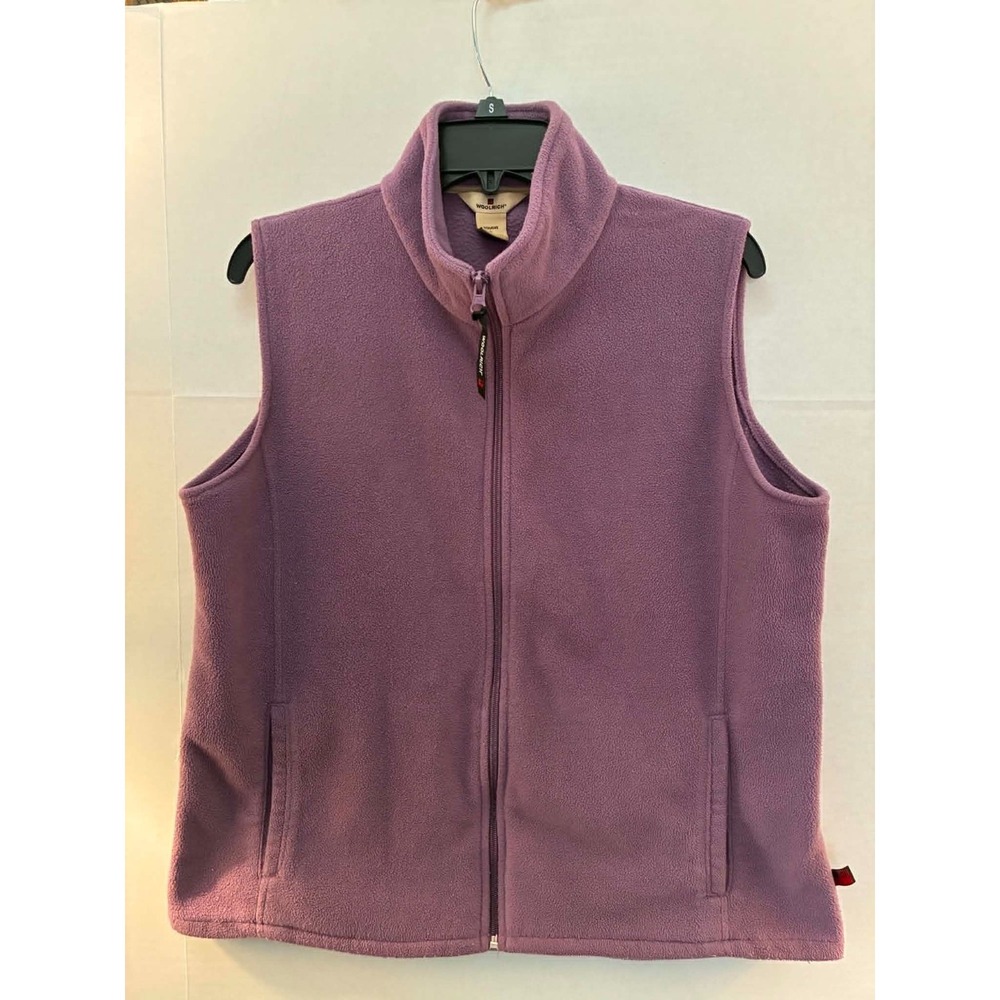 Woolrich‎ Womens Large Purple Fleece Vest Full Zip Outdoor Gorpcore Cozy Hiking
